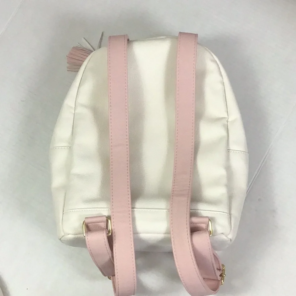 BETSEY JOHNSON BACKPACK BONE BLUSH PINK FLORAL Bag Faux Leather